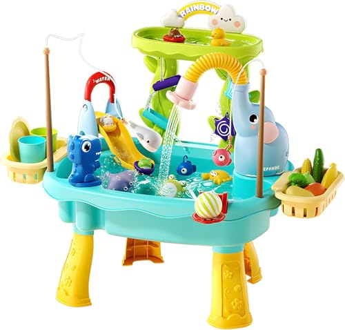 Lorveina 2027 Upgraded 4-in-1 Sand Water Table for Toddlers 1-3, Kids Sensory Table with Electric...