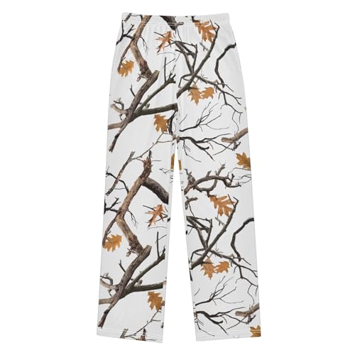 ZZXXB Maple Tree Boys Long Pants Soft Trousers Elastic Waist Kids Lounge Bottoms with Pockets S-XL