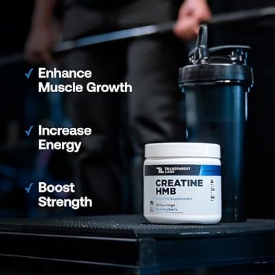Transparent Labs Bulk Pre-Workout Powder (30 Servings, Strawberry Lemonade) & Creatine HMB (30 Servings, Unflavored)