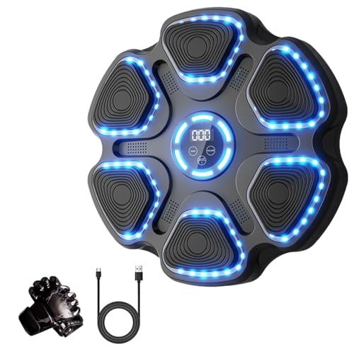 Musik Boxmaschine, Boxmaschine mit Musik zur Wandmontage und Handschuhen, elektronisches Boxziel für Erwachsene, intelligentes Boxtrainingsgerät, Boxmaschine für Zuhause und das Fitnessstudio