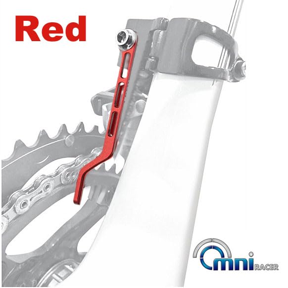 OMNI Racer Worlds LIGHTEST Chain Guide Drop Catcher Fits: Shimano, Sram, Campagnolo, Others. (Red)