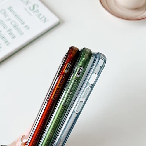 Ztofera Case For Iphone 7 Plus/8 Plus,Clear Soft Silicone Bumper Protective Retro Color Transparent Shockproof Phone Case - Green #TOP2