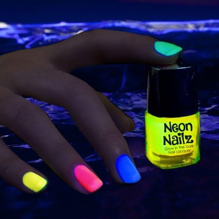 PartyLights Novelty Party Fun Novelty Glow in The Dark Neon Nail Polish: Assorted Random Colors (3X pcs)
