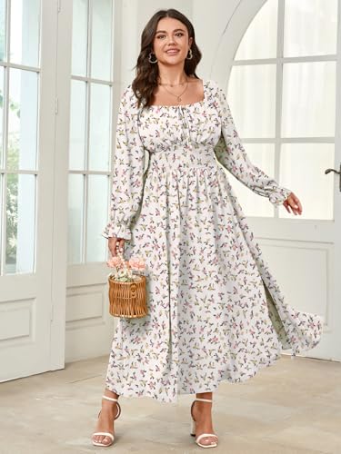 Image of SHESTARR Women's Plus Size Dress Long Sleeve Milkmaid Dress