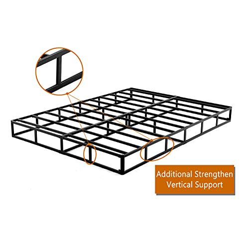 Ziyoo Full Box Spring And Cover 9 Inch High Profile Easy Assembly,Mattress Foundation/Heavy Duty Metal Steel Structure/Quiet Noise-Free Accessory #TOP3
