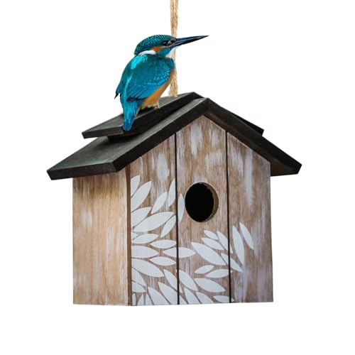 Topadornwoodenbirdhousehangingoutdoorecofriendlymaterialsanddecorativewithleavesprinted Urban Country Home Decor Topadorn wooden bird house hanging outdooreco friendly materials and decorative with leaves printed urban country home decor