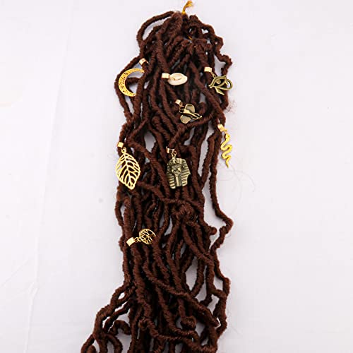 20 Pcs Locs Hair Jewelry Braids Hair Clips Adjustable Hair Cuffs 15 Styles Vintage African Pendant Hair Charms Butterfly Shell Diy Locs Hair Accessories (Bronze And Gold) #TOP6