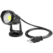 LED Landscape Up Down Light 5W White LED Decorative Spotlight Lamp 110V with Plug for Indoor Outdoor Yard Step Wall Lighting Cool White Include Spike