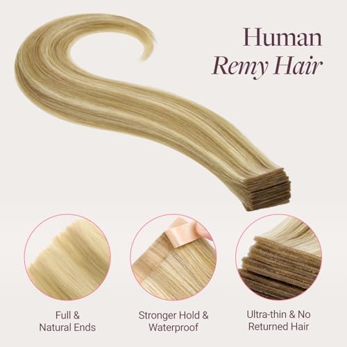 GOO GOO Tape in Hair Extensions Human Hair, Genius Tape, 14inch 50g 20pcs — view 4