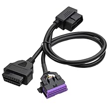 iKKEGOL Right Angle OBD2 Splitter Y Cable 1 Male to 2 Female Extension Cable OBD II 16 Pin Cord Adapter 50cm 20inch