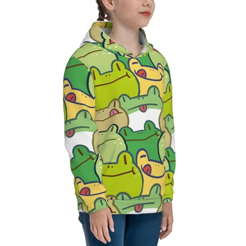 Cartoon Frog Kids Pullover Hoodies Boys Sweatshirts Girls Athletic Clothes with Pocket3