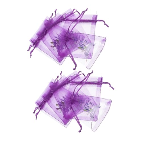 Cabilock 20pcs Lavender Sachets Small Drawstring Gauze Bags for Storing Spices Crafts and Fragrance Secure Closure Design Reusable and Easy to Clean