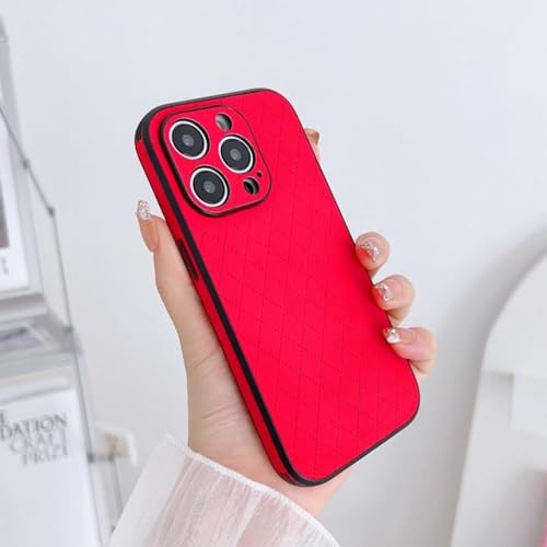 Coque de téléphone antichoc et anti-traces losange rouge pour iPhone 14 13 12