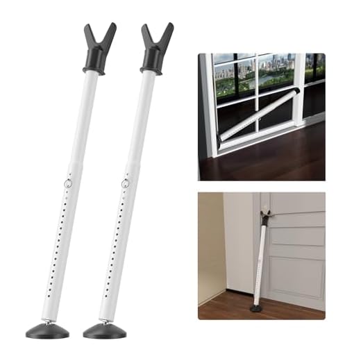 Door Stoppers Security Bar 2 Pack- Heavy Duty Door Jammer - Adjustable Door Barricade Security Bars for Sliding Glass Door, Window, Front Door, Patio Door, Apartment, Home, Hotel Room