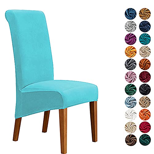 XL Housses De Chaises Haut Dossier Velour Lot De 6.4.2 Pièces, Extensible Crème Couverture De Chaise De Salle À Manger De Cuisine Fêtes Restaurant Protege Dessus Cha pink-2PCS Cover