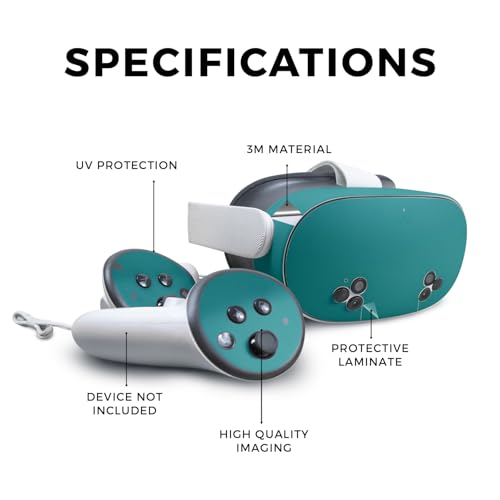 VR Skin Compatible with Meta Quest 3S - Solid Teal - Premium 3M Vinyl Protective Wrap Decal Cover - Easy to Apply | Crafted in The USA by MightySkins by Vision Signs & Graphics - Image 2