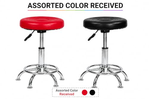 Image of Adjustable Swivel Stool with Cushioned Seat, Chrome Base - Height Adjustable, 360 Swivel, Stylish and Durable Bar Stool for Home, Office, or Counter Use