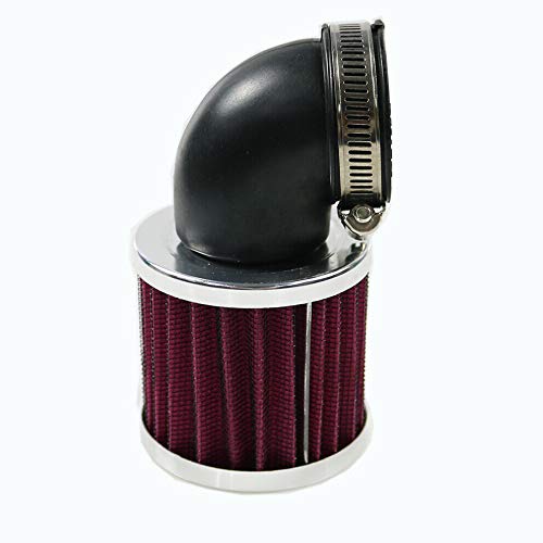 BHYShop 45-48mm Silver Right Angle Air Filter Cleaner Intake Filter Sports Street Bike Dirt Bike ATV