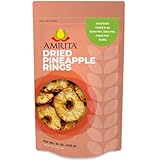 Amrita Dried Pineapple Rings 1 lb | Vegan, non-GMO, Gluten Free, Peanut Free, Soy Free, Dairy Free- No sugar added | Packed Fresh in Resealable Bags | Candied Pineapple Slices for Baking or Snacking