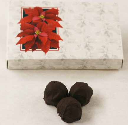 Scott 's Cakes Dark covered Blood Orange trufa de chocolate en una caja decorativa