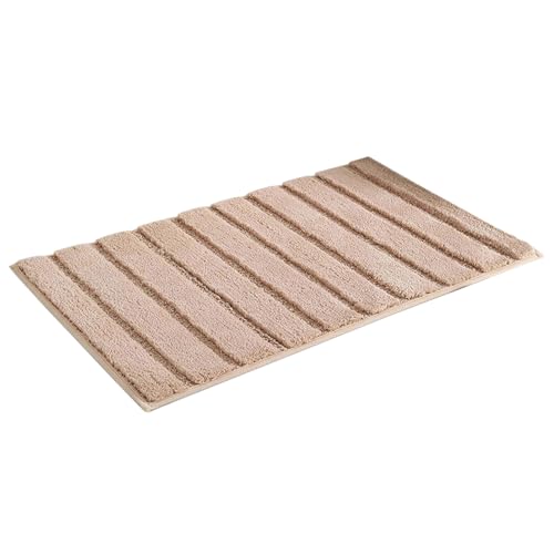 Tapis de bain rayé absorbant et antidérapant lavable en machine