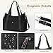 Geestock Large Tote Bag for Women, Lightweight Oxford Crossbody Bags with Adjustable Shoulder Strap, Crossbody Tote Purse Everyday Shoulder Handbags for Work Travel Gym College, Black