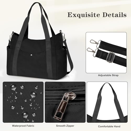 Image of Geestock Tote Bag for Women, Lightweight Large Work Tote Bag, Nurse Handbag Multi-pocket Shoulder Crossbody Tote Bags