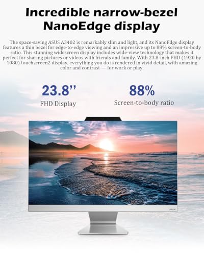 Image of ASUS 23.8''Touchscreen All-in-One Desktop Computer - 23.8 inch FHD, Intel i5 1235U(Up to 4.4GHz), 32GB RAM, 1TB SSD, Intel Iris Xe Graphics, Wi-Fi 6, w /Windows 11 Pro, Office Lifetime, Accessories