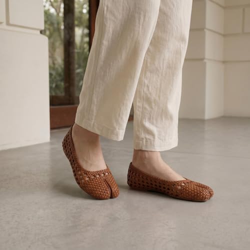 Image of VBDB Mesh Ballet Flats for Women Split Toe Tabi Flats Wide Width Mesh Flats Low Heel Casual Ballerina Comfortable 2026 Spring Summer Shoes