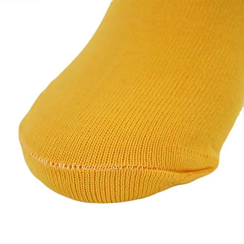 FOMANN Kids Soccer Socks 4 Pack Boys Girls Cotton Team Socks Teens Children Soccer Socks (Shoe size 8-13 and Ages 4-7, Yellow)4