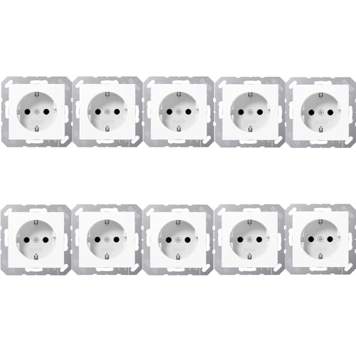 Preisvergleich Produktbild 10x Jung A1520WW SCHUKO® Steckdose Alpinweiß Serie A