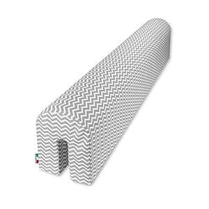 Baby Sanity Paracolpi Lettino Neonato Cuscino Riduttore Lettino Protezione Letto (90 Cm, ZigZag Grigio)