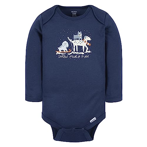 Image of Gerber Baby Bodysuits Long-Sleeve Cotton Onesies 6-Pack for Girls Newborn