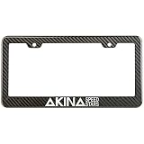 AKINA Speed Stars Kanji FUKIWARA License Plate Frame Carbon Fiber Look Style Glossy Plastic