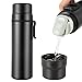 Izolowana butelka na wodę - termos ze stali nierdzewnej z uchwytem i szczelną pokrywką, termos próżniowy kubek do kawy, podwójne ścianki sportowy kubek podróżny
