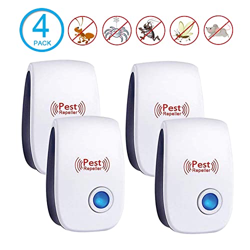 Ultrasonic Pest Repeller 4 Pack - Electronic Repellent For Pest Control – Rodent Repellent Indoor, Ultrasonic Indoor Pest Repellent, Plug-In, For Mosquito, Insect, Mice, Spider, Bug, Ant, Cockroach #TOP1
