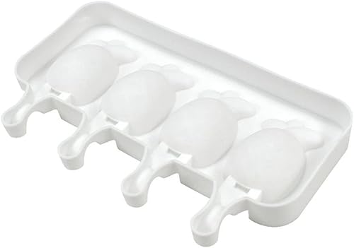 Miniatura 9 de Moldes para paletas de 4 cavidades, moldes de silicona reutilizables para niños, moldes de paletas de hielo de piña, molde de silicona para hacer