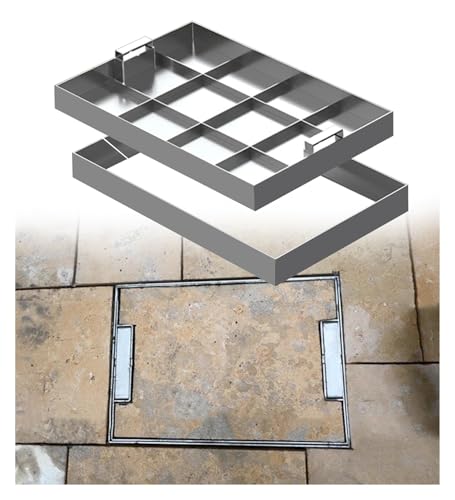 Couvercle de regard 30x40 cm trappe de sol invisible en inox