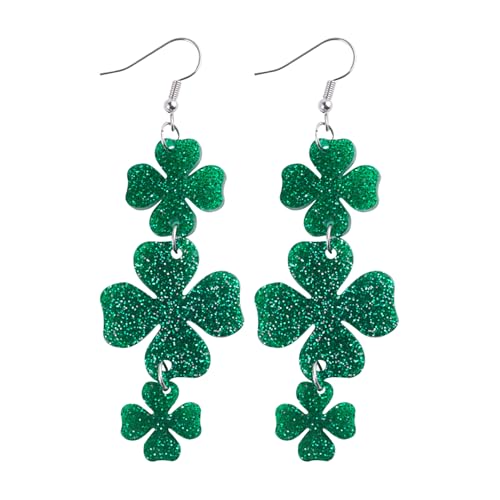 St Patricks Day,Kleeblatt Ohrringe,Klee-Ohrringe Gifts,Glitzer Kleeblätter,FüR Frauen MäDchen,Für Irisches Festival Party Dekoration