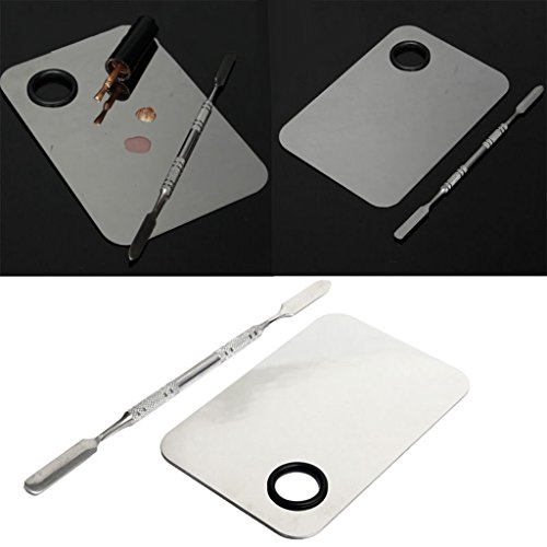 HOME BUY 54001189MG Stainless Steel Makeup Mixing Blending Palette With Spatula - Image 7