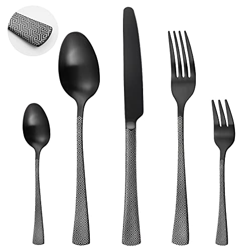 Schwarzes Besteckset HOLIHIGH 30-teilig für 6 Personen