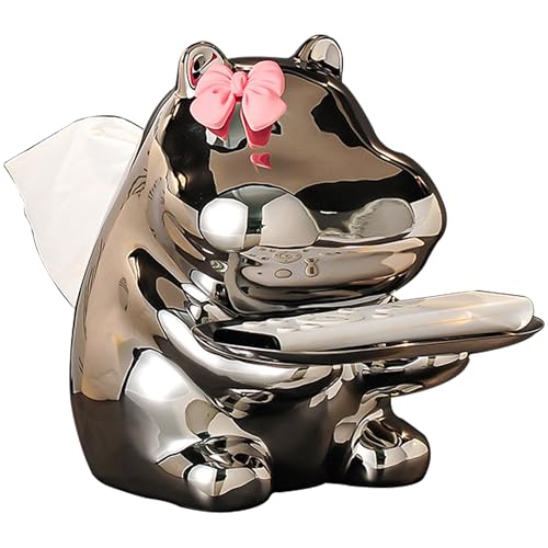 Disoza Silber Nilpferd Tücherbox mit Schleife