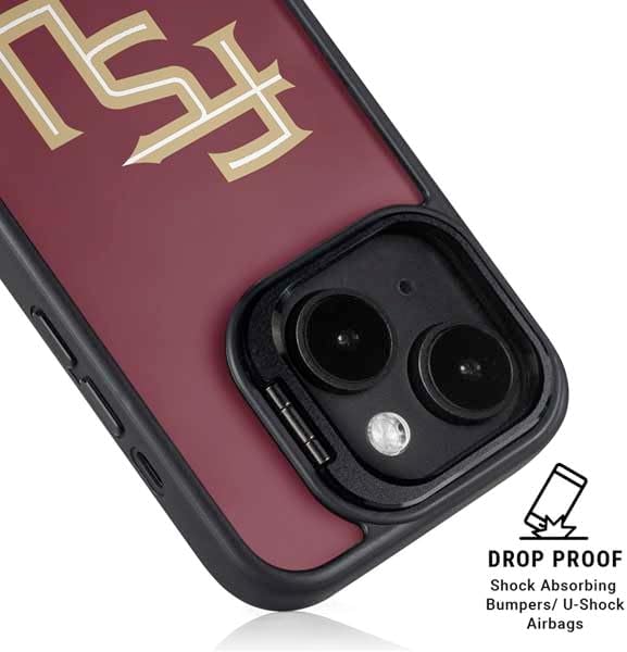 Skinit Kickstand Phone Case Compatible with iPhone 14 - Officially Licensed Florida State FSU Seminoles Maroon Design