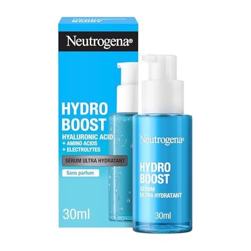 Neutrogena – Sérum Ultra Hydratant Hydro Boost (flacon-pompe de 30 ml) – Soin pour le visage à l'acide hyaluronique, acides aminés et électrolytes – Sérum léger à absorption rapide