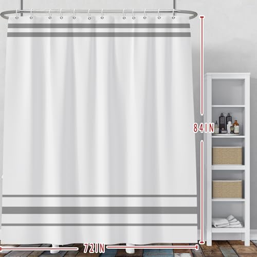 Baocicoo Boho Grey Striped Shower Curtain - Modern Style for Bathroom, Dormitory, Cubicle - Waterproof Fabric - 72x84 Inches by Baocicco - Used condition - Image 2
