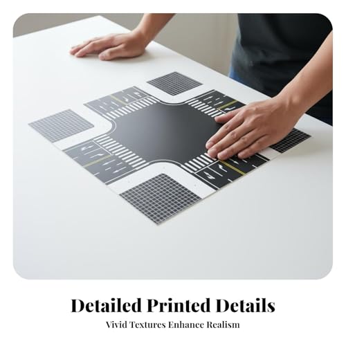 Colaxi Traffic Base Sticker Model Road Plate Street Surface Scenery Base Modular Town Layout Thick PVC Board Clear Printing Suitable for Sand Table Builds Architectural displays dioramas, Model 4 - Image 5