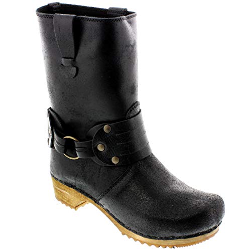 Sanita Mohawk Wood Vintage Leather Boot - Black/EU-40