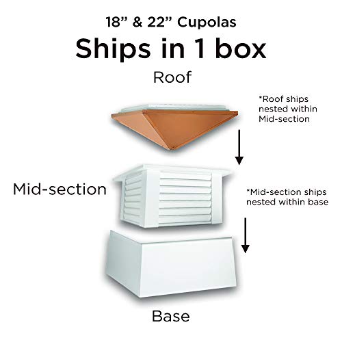 Good Directions, Inc. 2118Mvblk-1975K 18" Square Manchester Roof Aluminum Rooster Weathervane Cupola, 18 Inch, Vinyl/Black #TOP5