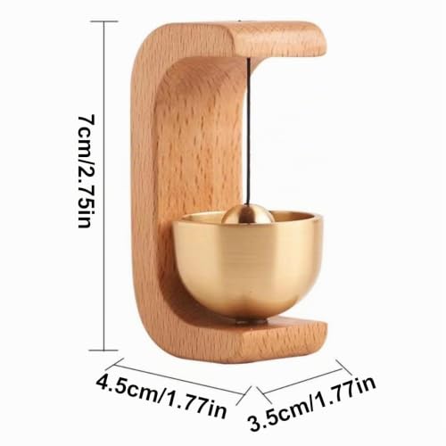 Miniatura 2 de Murman Timbre Para Entrada 2 Piezas Timbre Magnético De Latón Timbre De Madera Hecho A Mano Con Campana De Latón Timbre De Tienda Con Campana De Latón Para Decoración Al Abrir La Puerta
