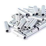 50Pcs UL Listed Non Insulated Butt Connectors 16-14 AWG, Bare Copper Seamless Crimp Terminals, Uninsulated Splice for Electrical Wiring Automotive Industrial Use